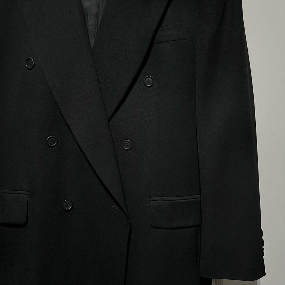Pierre Balmain Men’s Vintage Double Breasted Suit Coat in Black - Picture 7 of 16